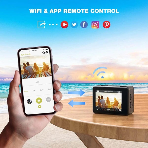 Action 4K Camera - Dual Screens - Remote - Wifi App - Zoom Lens63616977509378114