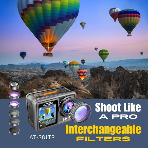 5K Action Camera - Dual Screen - 48 MP- 6 Lens Package- 30m Waterproof63617613448577113