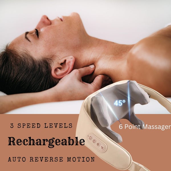 Neck Massager - Simulates Massage Therapist - 6-Point Action - Escape Neck Pain Carousel 6