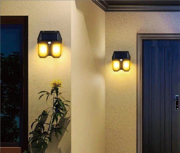 Solar Sensor Wall Light - Dual Tungsten Lamp - Warm White - Waterproof Carousel 11