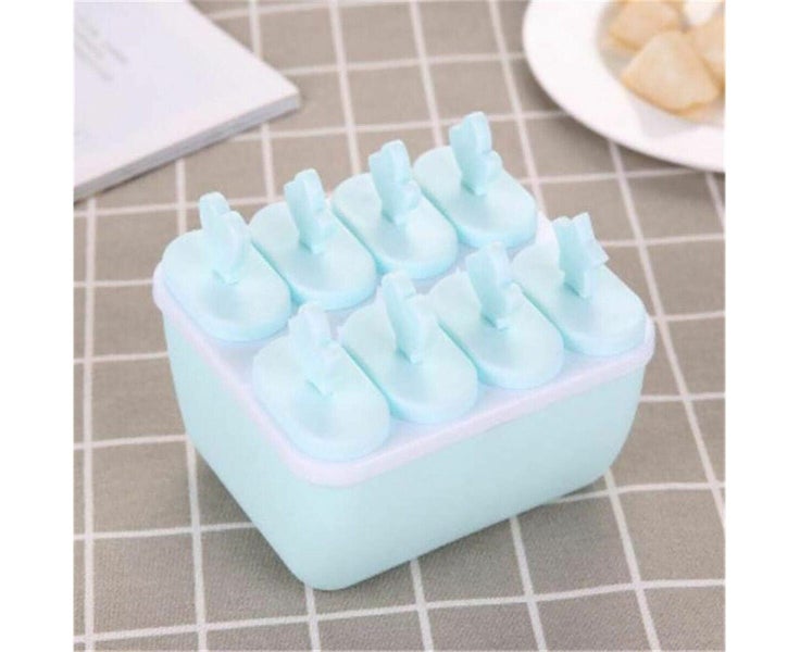 8 Cells Mould Maker Ice Cream Pop Reusable Icy Pole Frozen Square Molds Block Carousel 2