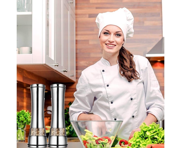 Premium Stainless Steel Salt and Pepper Grinder Set - Pepper Mill and Salt Mi Carousel 5