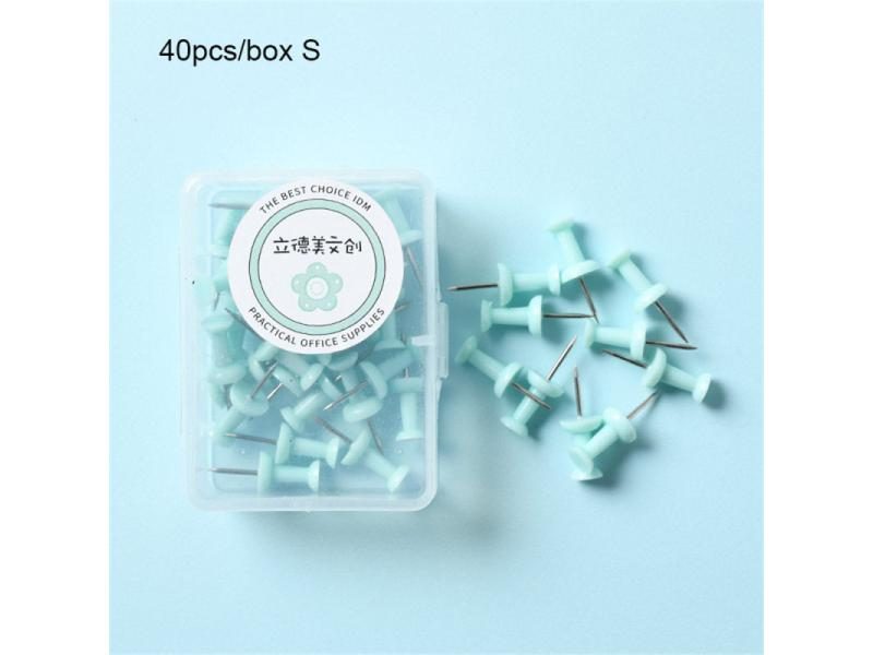 40Pcs Macaron Colorful Push Pins For Wall Decor Office Supplies Carousel 1