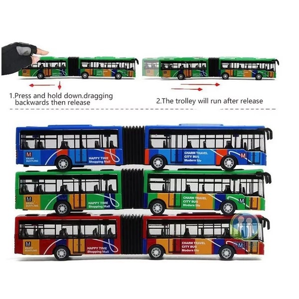 1:64 Alloy City Bus Model Vehicles City Express Bus Double Buses Diecast, Green Carousel 2