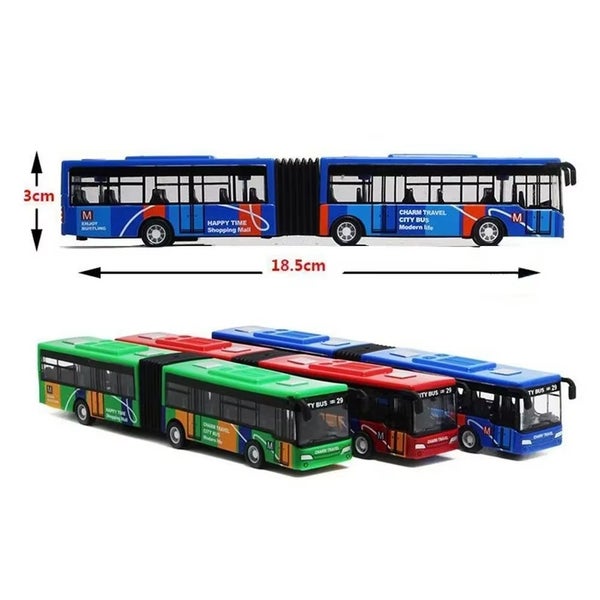 1:64 Alloy City Bus Model Vehicles City Express Bus Double Buses Diecast, Green Carousel 3