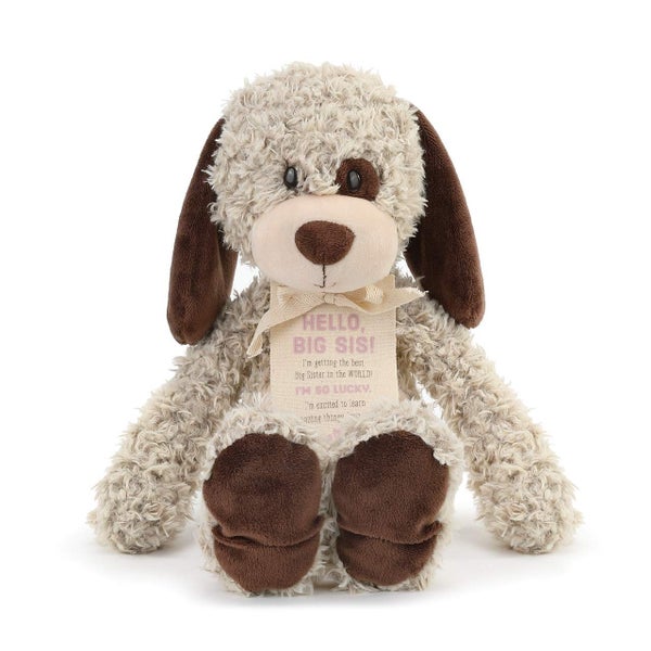 DEMDACO Big Sister Puppy Soft Brown 13 inch Plush Material Stuffed Animal Figure Carousel 1
