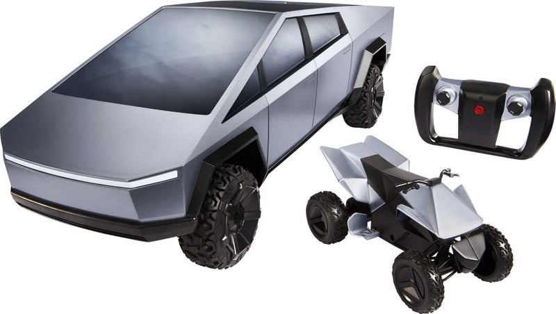 Hot Wheels RC 1:10 Tesla Cybertruck Radio-Controlled Truck & Electric Cyberquad, Carousel 1