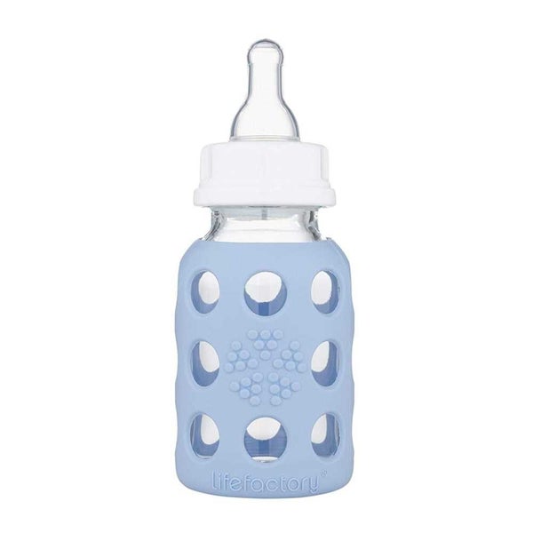LifeFactory Glass Baby Bottle Blue 120ml Carousel 2