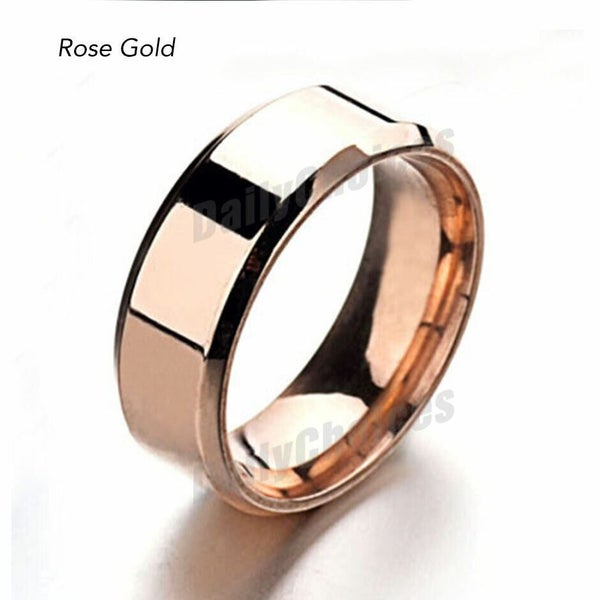 Mens Titanium Stainless Steel Ring Promise Engagement Wedding Ring Band Size7-13 Carousel 10