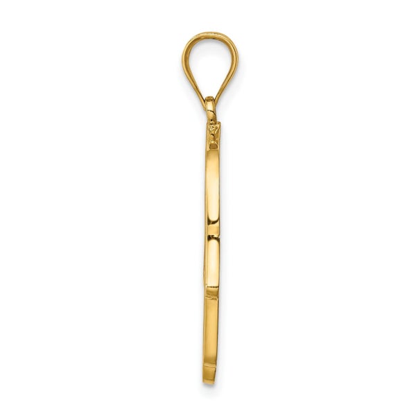 14K Yellow Gold and Enamel Filigree Hamsa Pendant, 30mm Carousel 2
