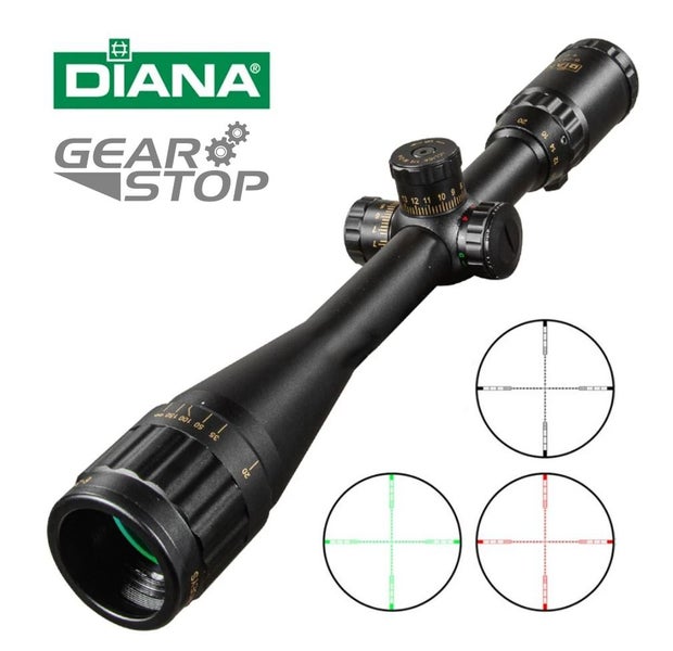 DIANA 6-24X44 Riflescope Tactical Rifle Scope Hunting 20mm Mount illuminated Carousel 1