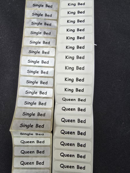 Stick on Label, Iron on Labels, 4 Single, Queen or Kind Bedsheets or Duvet cover Carousel 1