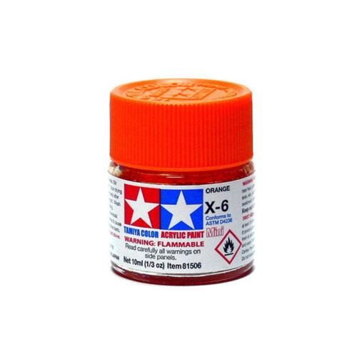 Tamiya X-6 Acrylic Mini Paints - Orange - 10ml [Tamiya 81506] Carousel 1
