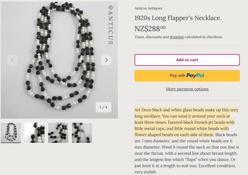 1920 VINTAGE LONG NECKLACE Carousel 1