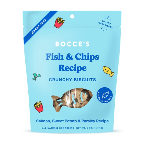 Dog Treats - Bocce Fish & Chips Biscuits - 1 box of 12 Carousel 1
