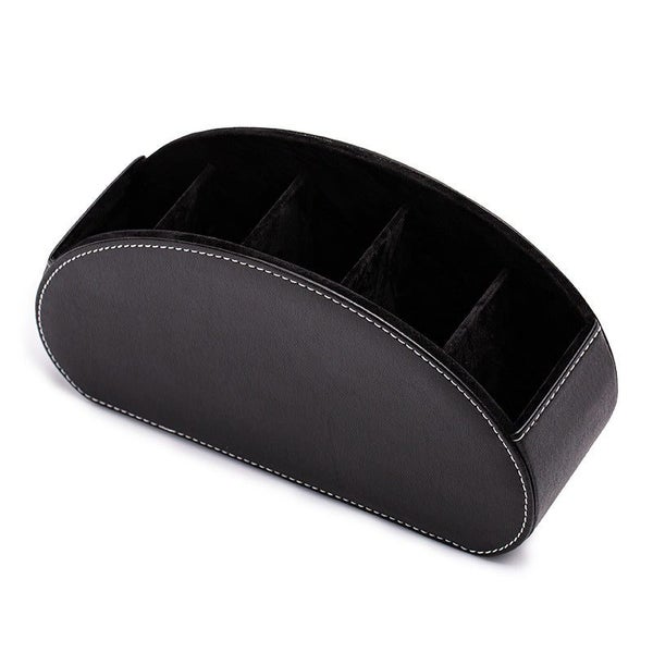 Elosung Black Stylish Remote Control Storage Box Pu Leather Organizer With Compa Carousel 1