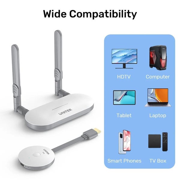 UNITEK Wireless HDMI Transmitter & Receiver Kit. Supports Res up to 1920x1080@60 Carousel 8