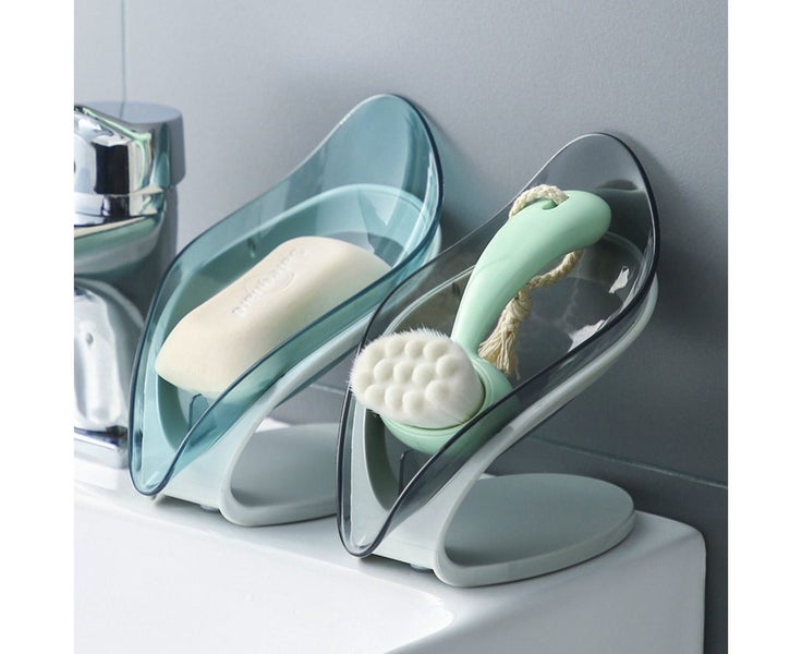 2 Pack Suction Cup Soap Dish Box Shower Soap Holder Laundry Soap Rack Tray Carousel 1