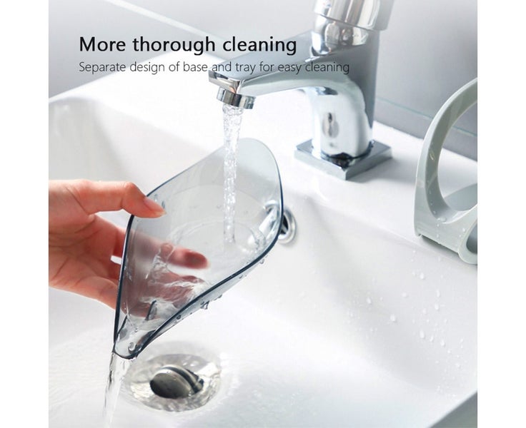 2 Pack Suction Cup Soap Dish Box Shower Soap Holder Laundry Soap Rack Tray Carousel 2