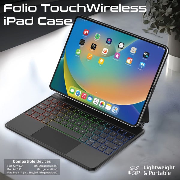 PROMATE Folio Touch Wireless iPad Keyboard Case with RGB Backlight & Smart Conne Carousel 2