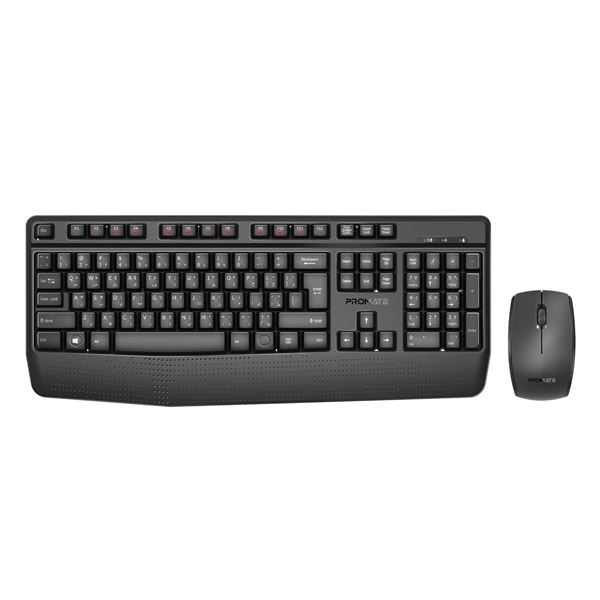PROMATE Ergonomic Wireless Multimedia Keyboard & Mouse Combo. Ergonomic Ambidext Carousel 1