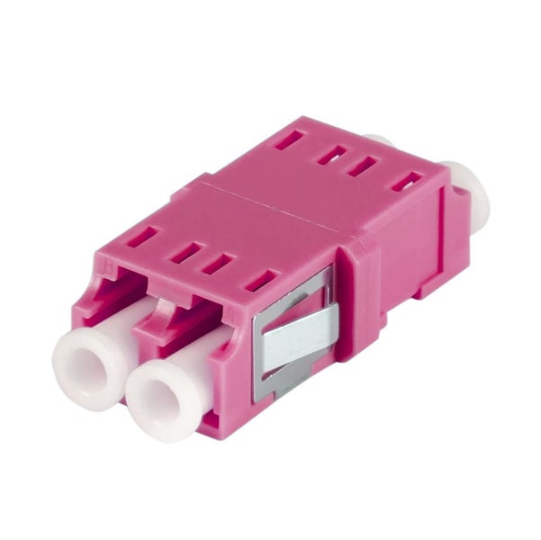 DYNAMIX Fibre LC/LC Duplex Multi- Mode Joiner, PhBr sleeve OM4, Raspberry Pink C Carousel 1