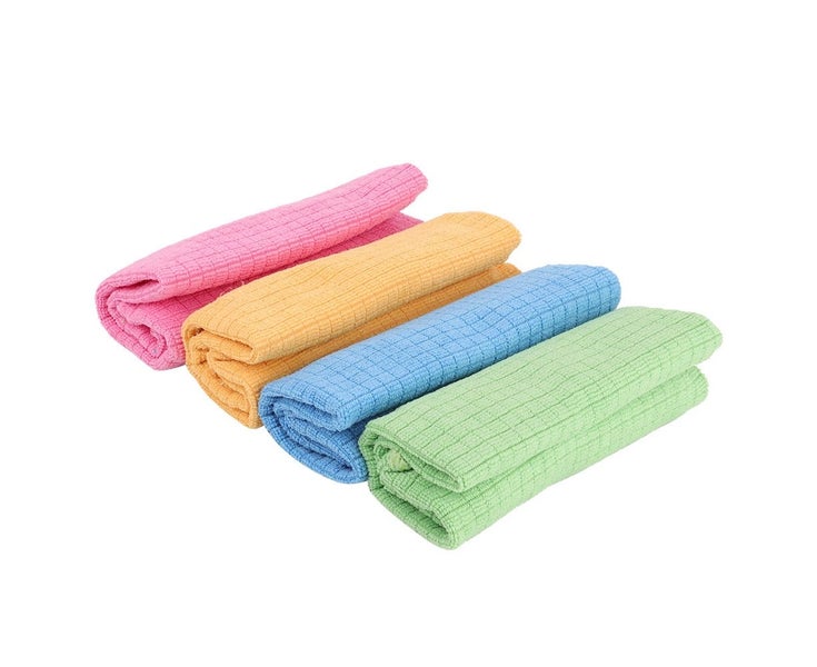 4Pcs Absorbent Non-Sticky Microfiber Dish Cloth Towel Kitchen Cleaning Tool Carousel 2