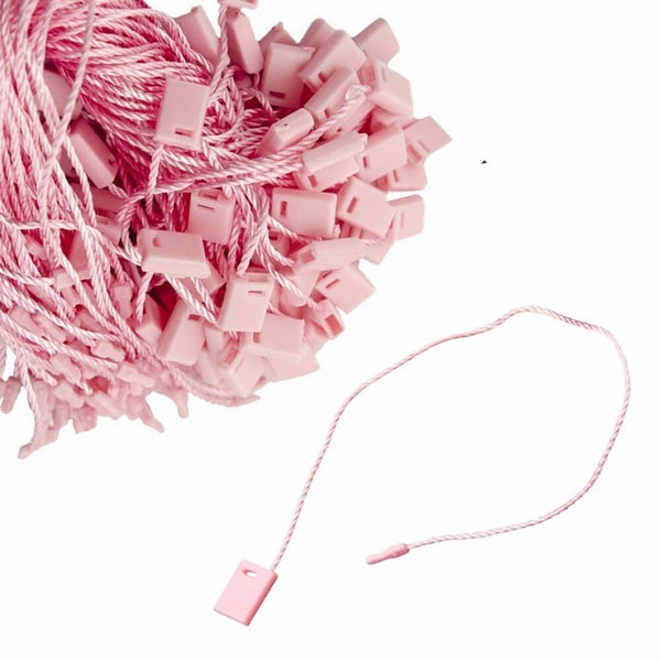 500pcs Long 7" Hang Tag Tags Nylon String Snap Lock Pin Loop Fastener Hook Carousel 20