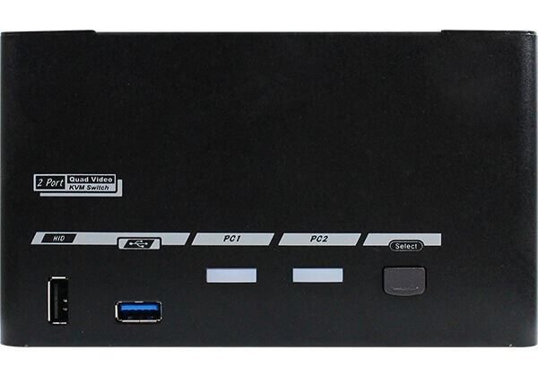 REXTRON 2 Ports 8K Quad Monitor DisplayPort 1.4 KVM Switch With USB 3.2 Gen 1, A Carousel 3