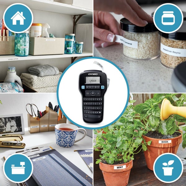 DYMO LabelManager 160p Portable Label Maker Value Pack. Includes 3x D1 Rolls of Carousel 5