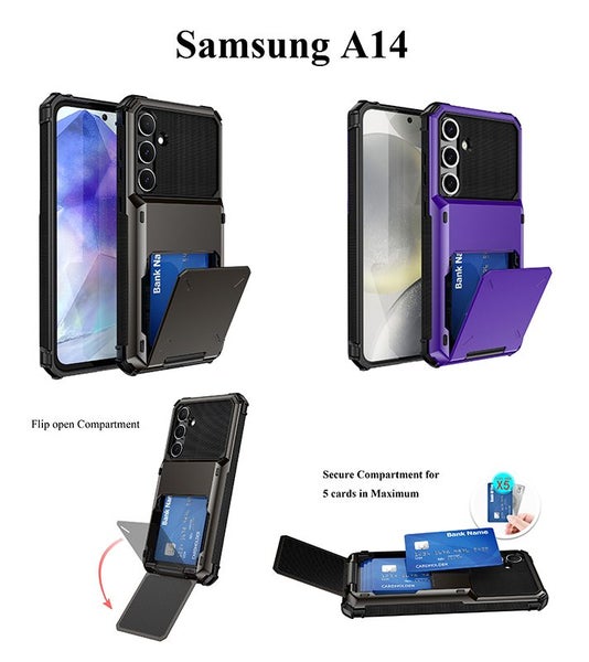 Samsung A14 Cards Slot Shook Proof Case Carousel 1