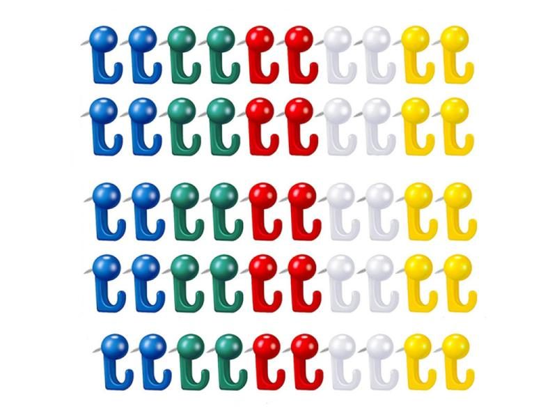 50 Pcs Push Pin Hooks Plastic Heads Pin Tacks Wall Thumb Tacks Hanging Nails Carousel 1