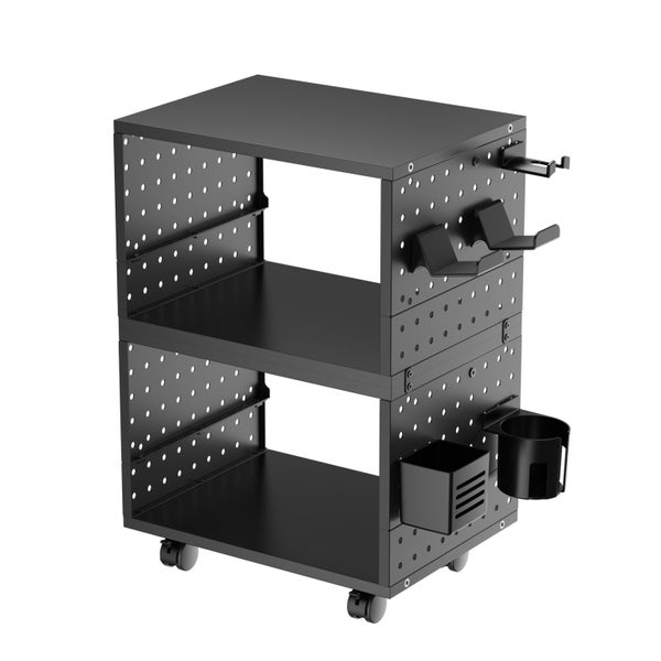 Gorilla Office - Storage Trolley With Pegboards & Accessories (Black ) Carousel 1