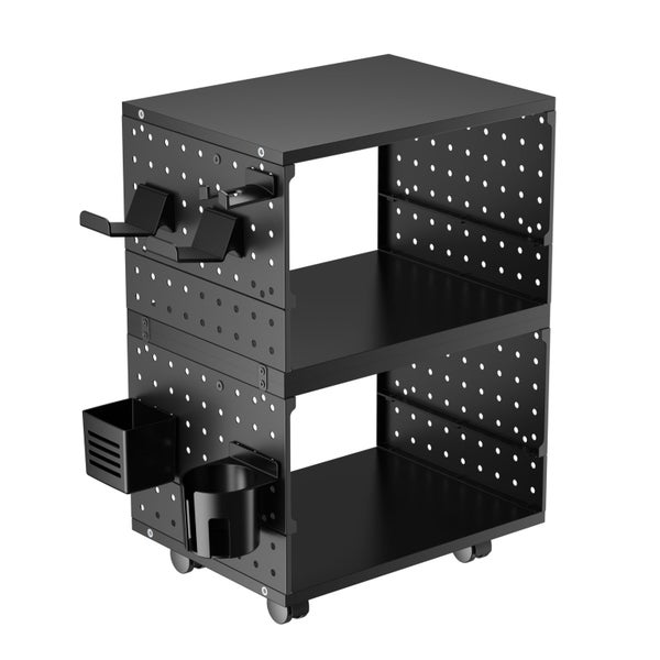 Gorilla Office - Storage Trolley With Pegboards & Accessories (Black ) Carousel 2