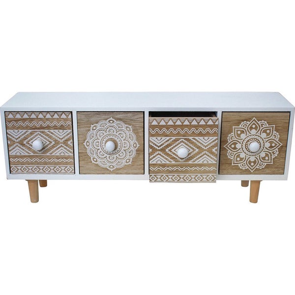 LVD MDF Nevada 4-Drawer 43cm Long Cabinet Storage Rectangle Natural White Carousel 2
