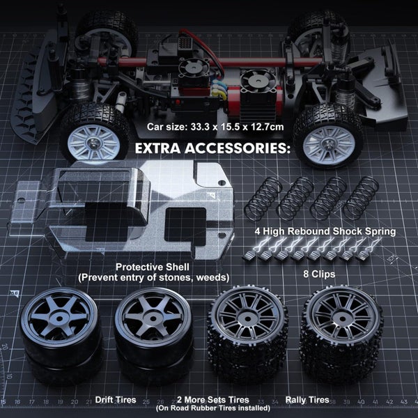 1/14 Citroen C3 Fast RC Cars for Adults, Max 40mph Brushless RC Drift Car Carousel 6