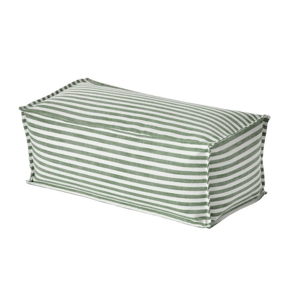 Cadence & Co. Oscar Faux Linen Ottoman Bean Bag Cover Olive Carousel 2