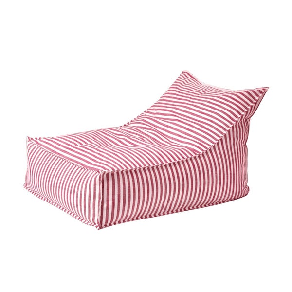 Cadence & Co. Oscar Faux Linen One Seater Bean Bag Lounge Cover Red Carousel 2
