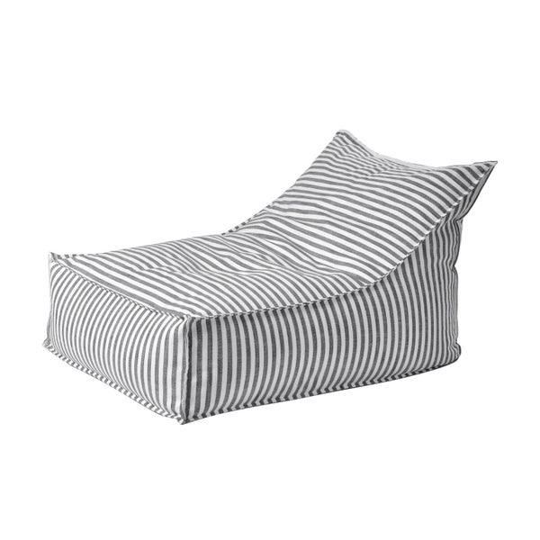 Cadence & Co. Oscar Faux Linen One Seater Bean Bag Lounge Cover Charcoal Carousel 2