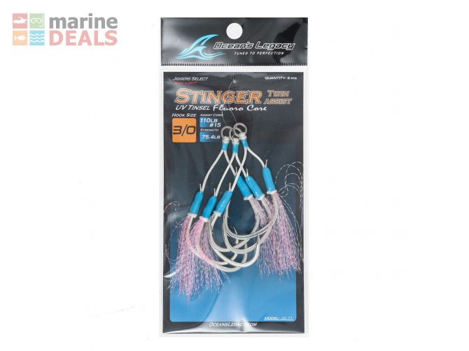 Ocean's Legacy Stinger Twin Assist Hooks 3/0 Qty 3 Carousel 2