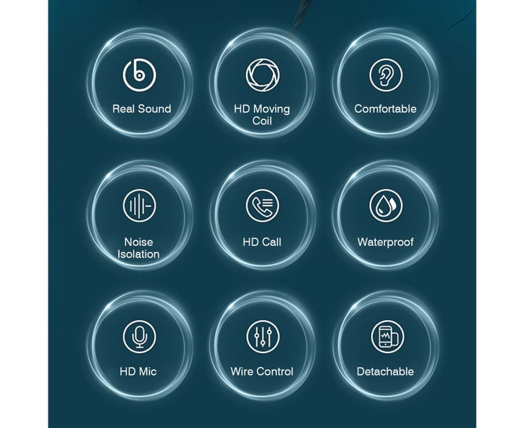 X2 PRO Headphone Sports Earbuds 1.2m Wired Around-Ear Earphones DSP No Carousel 6