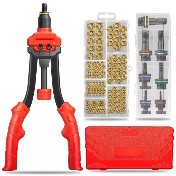 160PCS Heavy Duty Nut Rivet Riveter Rivnut Nutsert Gun Thread M3-12 Carousel 1