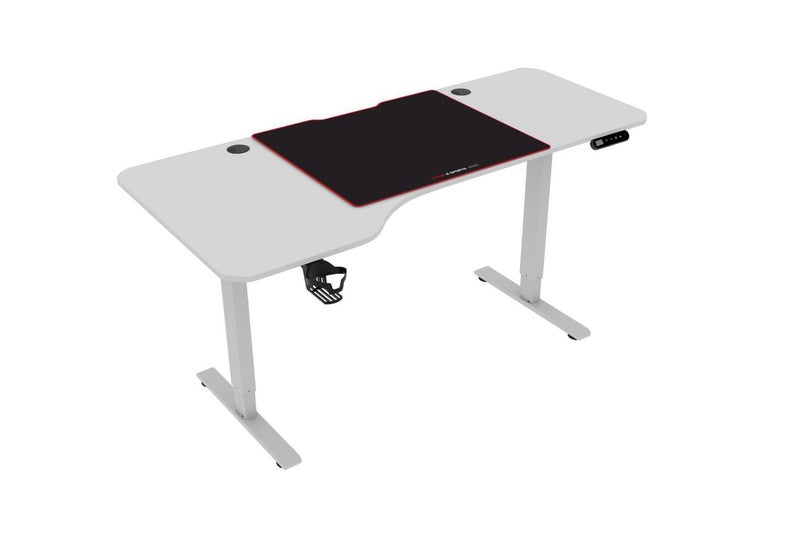 MATRIX 160 Height Adjustable Desk with LED Display and Jumbo Mouse Pad (White) Carousel 1