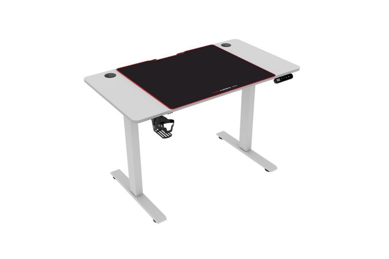 MATRIX 120 Height Adjustable Desk with LED Display and Jumbo Mouse Pad (White) Carousel 2