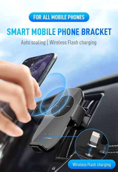 Wireless Car Phone Holder - Motorised Smart Sensor - Charge Any Phones Carousel 1