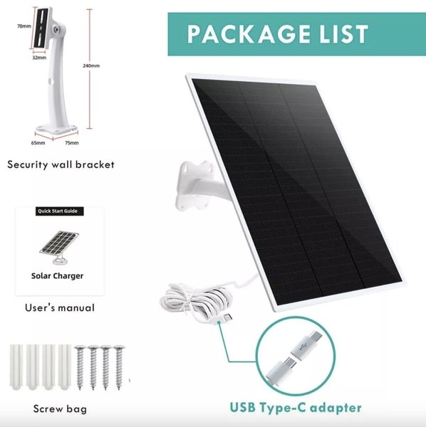 15W Solar Panels for Eufy Eufycam Cam E/2C/E/2 Pro Carousel 2
