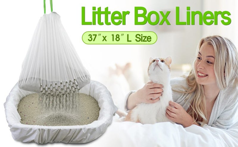 Sifting Cat Litter Box Liners Bags with Holes-Drawstring Scratch Resistant Waste Carousel 1