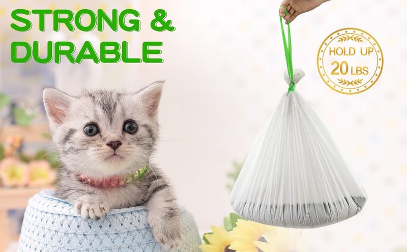 Sifting Cat Litter Box Liners Bags with Holes-Drawstring Scratch Resistant Waste Carousel 2