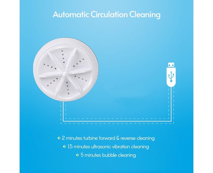 Mini Washing Machine Portable Ultrasonic Turbine Washer Washing Machin Carousel 6