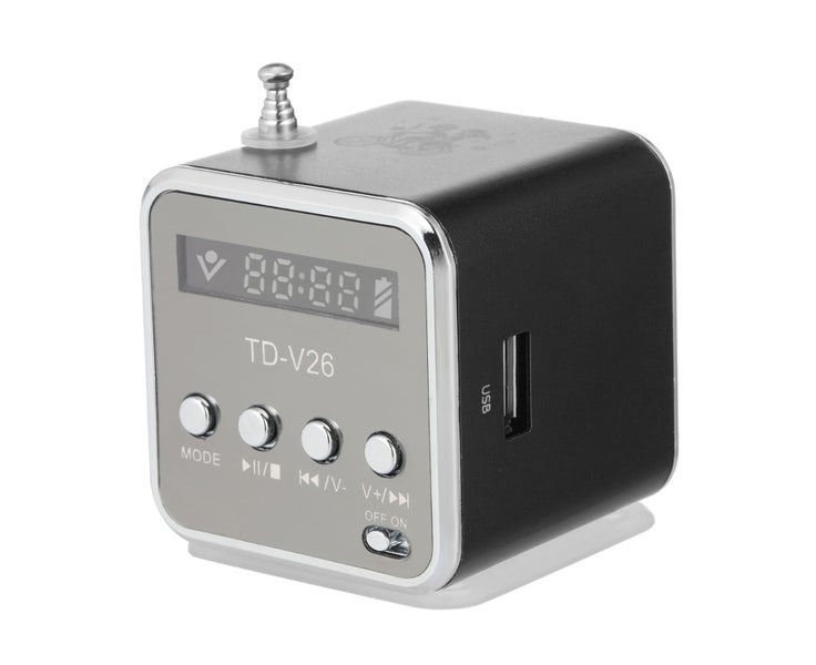 3.5mm Wired Mini Speaker Portable MP3 Player FM Radio Music Sound Box Carousel 1